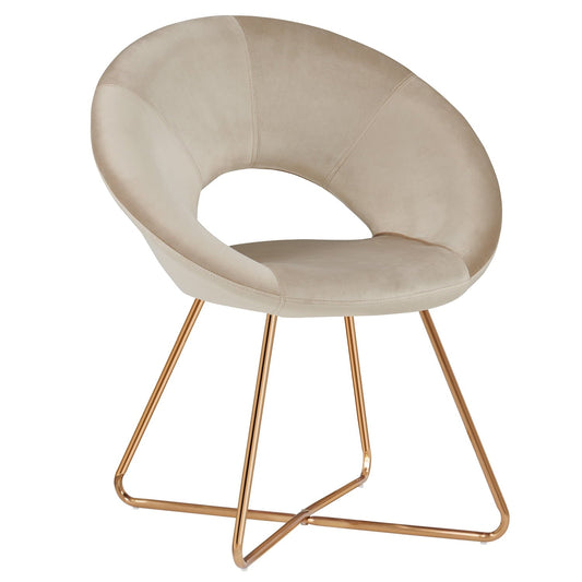 Duhome Modern Accent Chair with Gold Metal Legs for Living Room, Velvet Vanity Makeup Chair for Bedroom Khaki