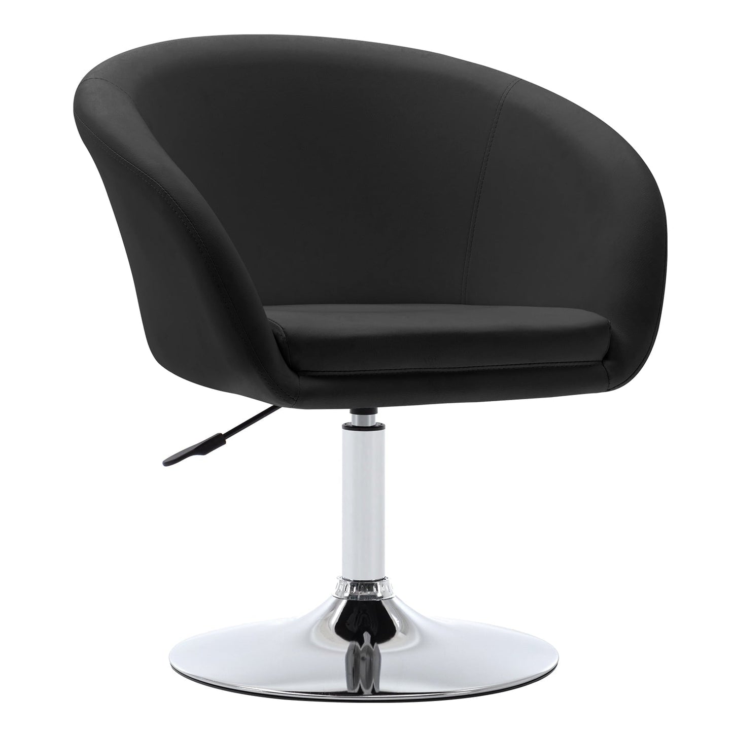 Duhome Swivel Accent Chair, Faux Leather Vanity Makeup Chair Adjustable Desk Chair for Living Room Bedroom Home Office, Black