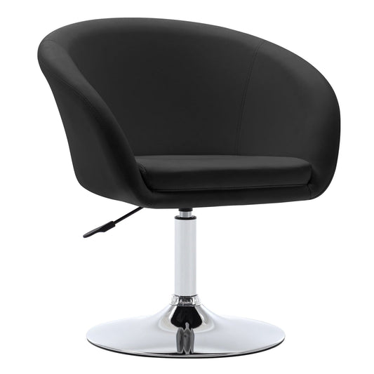 Duhome Swivel Accent Chair, Faux Leather Vanity Makeup Chair Adjustable Desk Chair for Living Room Bedroom Home Office, Black