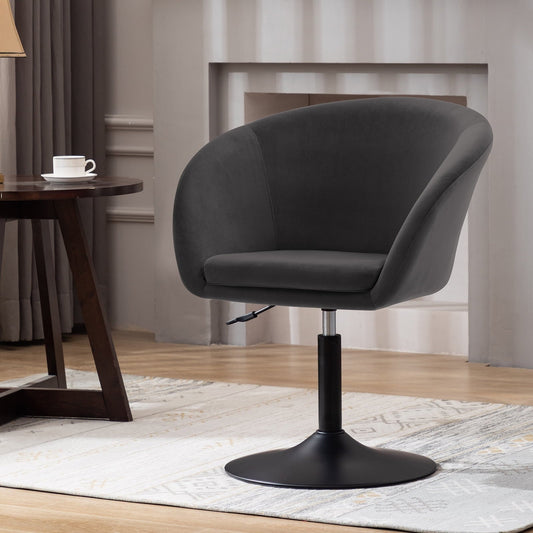 Duhome Swivel Accent Chair, Velvet Vanity Makeup Chair Adjustable Desk Chair for Living Room Bedroom Home Office, Gray
