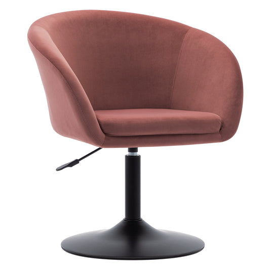 Duhome Swivel Accent Chair, Velvet Vanity Makeup Chair Adjustable Desk Chair for Living Room Bedroom Home Office, Pink