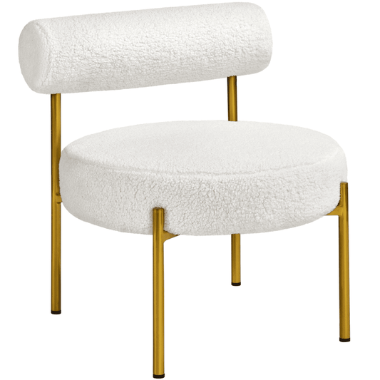 Easyfashion Boucle Accent Chair for Living Room, White