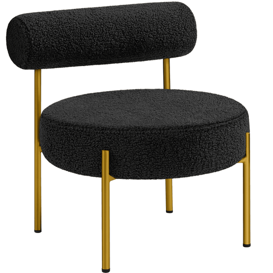 Easyfashion Modern Boucle Accent Chair for Living Room,Black