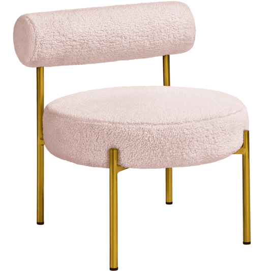 Easyfashion Modern Boucle Accent Chair for Living Room,Pink