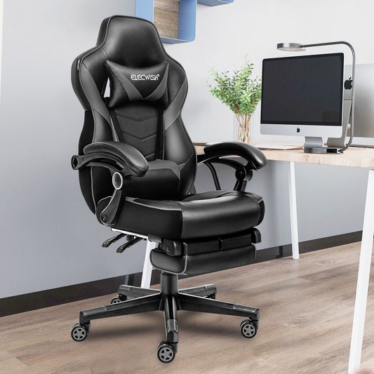 Elecwish Adjustable & Ergonomic Swivel Gaming Chair,office chair Gray