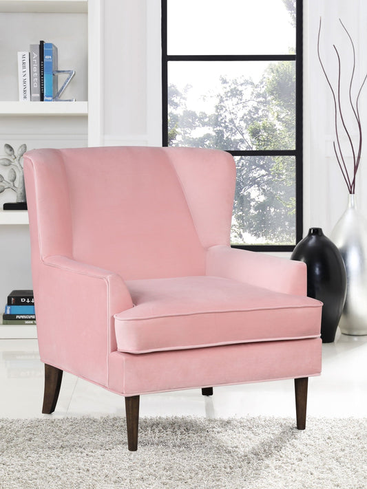 Ember Interiors Chadwick Glam Wingback Chair, Pink Velvet