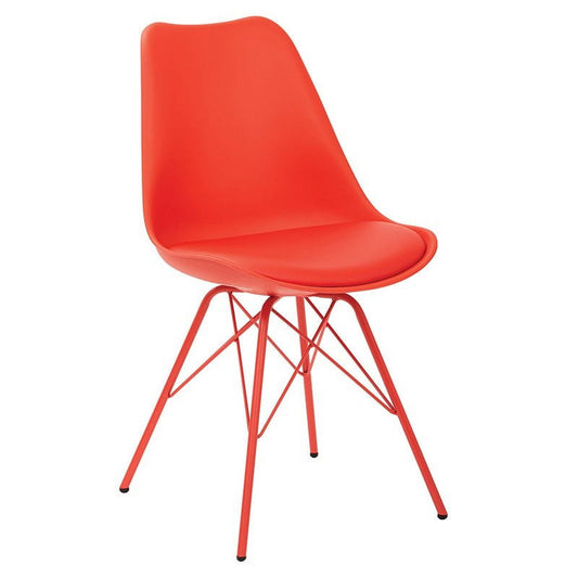 Emerson Red Side Chair with 4 Leg Base by OSP Home Furnishings