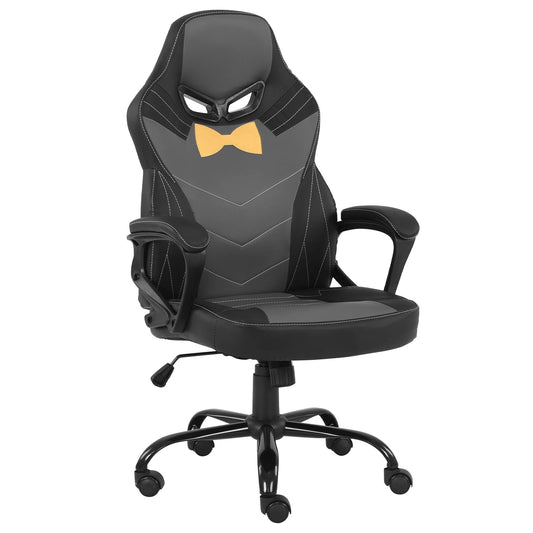 Ergonomic Gaming Chair for Kids High Back Swivel Racing Computer Chair, Height Adjustable, Soft Padded Armrest, Black Grey