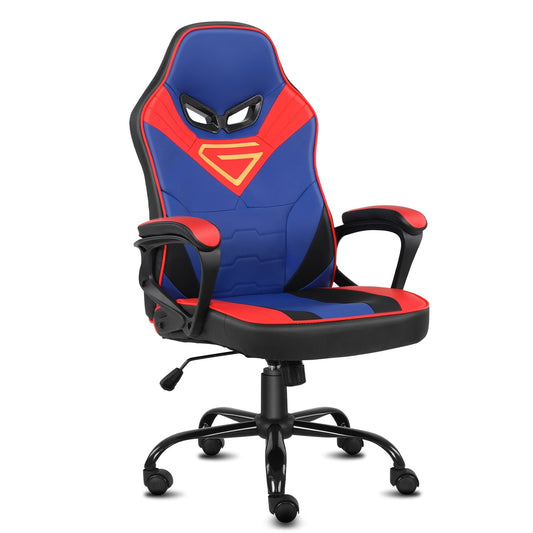 Ergonomic Gaming Chair for Kids High Back Swivel Racing Computer Chair, Height Adjustable, Soft Padded Armrest, Black Red