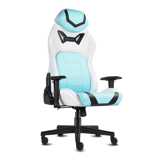 Ergonomic Gaming Chairs for Adults with High-Density Memory Foam | Swivel?Comfortable Office Chair, Big and Tall Video Game Chair, High Back Computer Chair for Home, Office, Cyan White