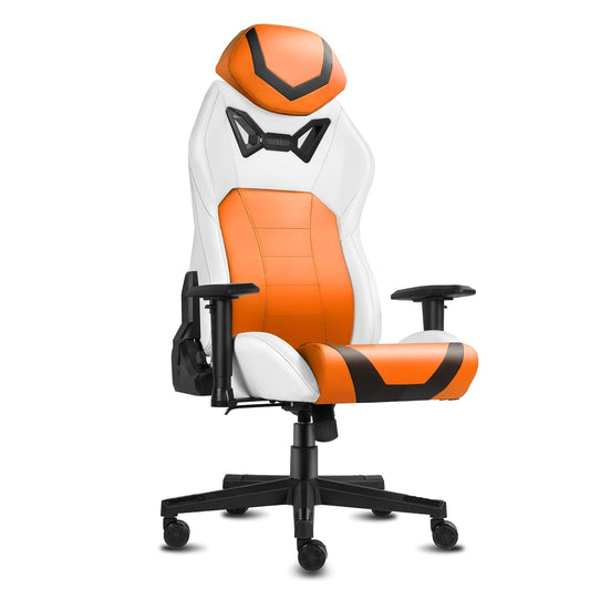 Ergonomic Gaming Chairs for Adults with High-Density Memory Foam | Swivel?Comfortable Office Chair, Big and Tall Video Game Chair, High Back Computer Chair for Home, Office, Orange White
