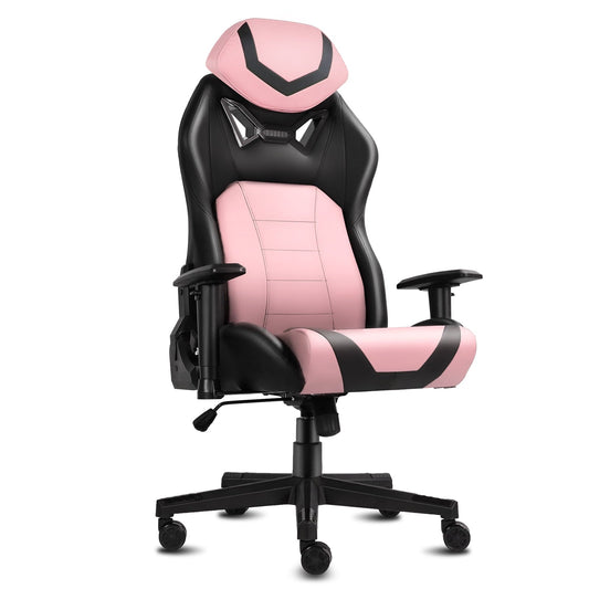 Ergonomic Gaming Chairs for Adults with High-Density Memory Foam | Swivel?Comfortable Office Chair, Big and Tall Video Game Chair, High Back Computer Chair for Home, Office, Pink Black