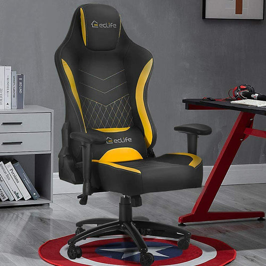Ergonomic Gaming Racing Chair Massage Computer Office Swivel Recliner PU Leather