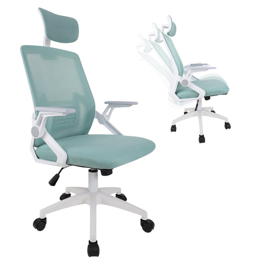 Ergonomic Office Chair, Adjustable Home Desk Chair with Lumbar Support Mesh Computer Chair, Blue