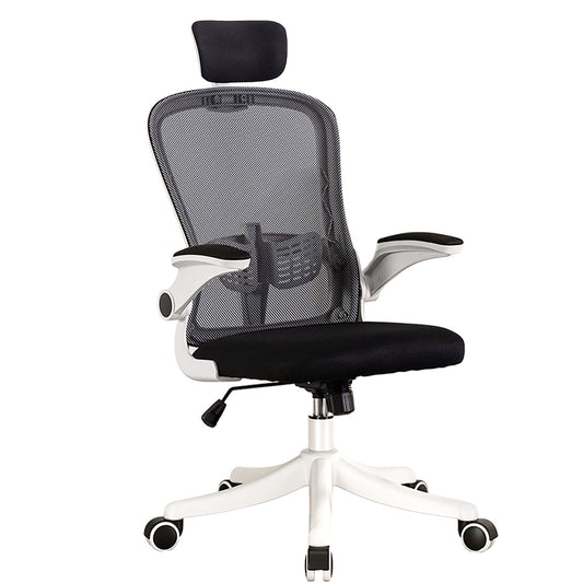 Ergonomic Office Chair, Comfort Desk Chair with Adjustable Lumbar Support and Flip up Arms, 480lb, Black