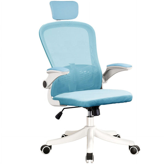 Ergonomic Office Chair Mesh High Back Desk Chair Computer Chair with Headrest, Armrest and Lumbar Support, 480lb, Blue
