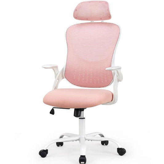Ergonomic Office Chair Reclining Office Chair with Foot Rest, High Back Computer Desk Chair Mesh Swivel Rolling Task Chair with Lumbar Support Pillow, Adjustable Headrest, Padded Armrests