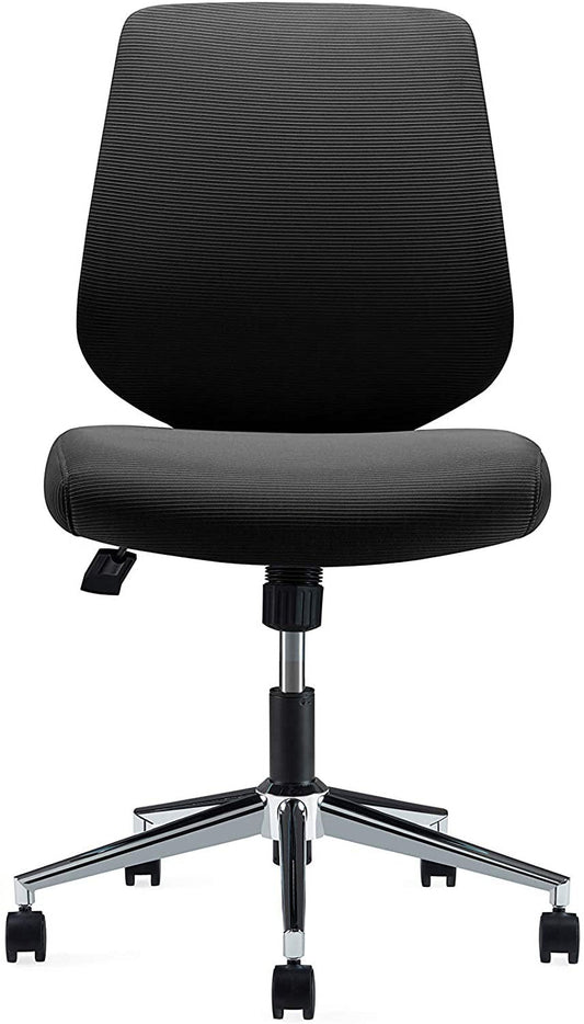 Ergonomics Shield-Shape Backrest Swivel Breathable Mesh Computer Chair, Thick Seat Cushion Office Chair with Metal Plating Base and Gray Back Frame