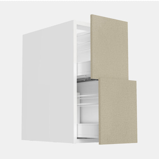 RTA - Fabric Grey - Two Drawer Base Cabinets | 12"W x 34.5"H x 24"D