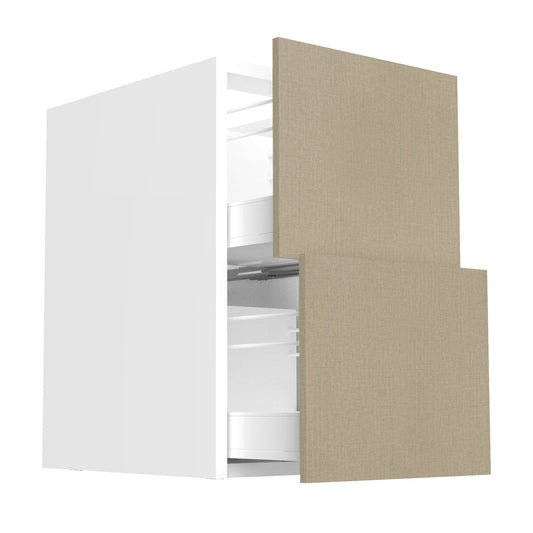 RTA - Fabric Grey - Two Drawer Base Cabinets | 18"W x 34.5"H x 24"D