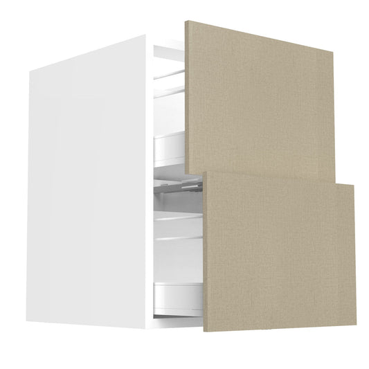 RTA - Fabric Grey - Two Drawer Base Cabinets | 21"W x 34.5"H x 24"D