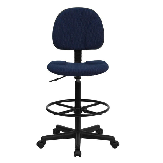Flash Furniture Fabric Drafting Chair (Cylinders: 22.5''-27''H or 26''-30.5''H) Navy Blue Patterned