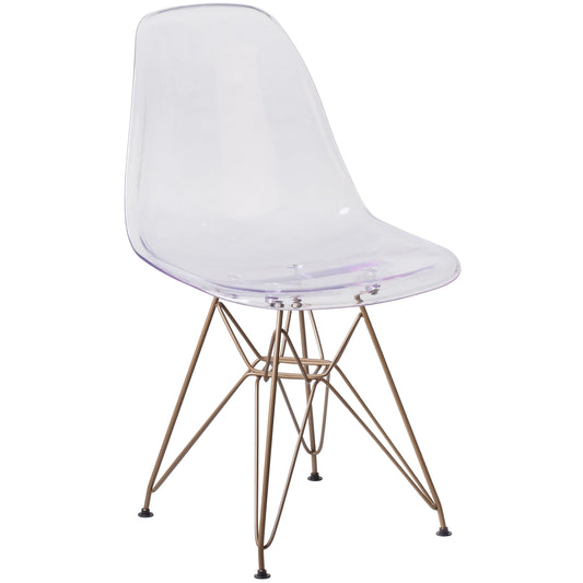 Flash Furniture Ghost Chair with Gold Metal Base