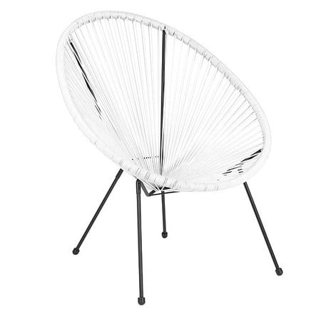 Flash Furniture Valencia Oval Comfort Series Take Ten White Papasan Lounge Chair