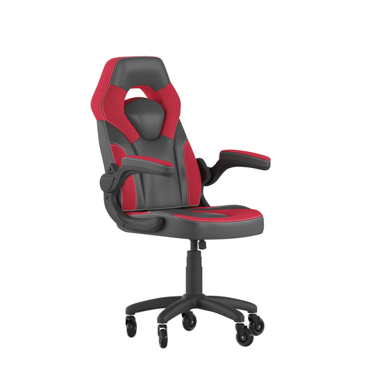 Flash Furniture X10 Faux Leather High Back Gaming Chair with Arms, 250 lb, Black/Red