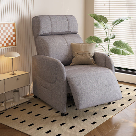 FlexiSpot Massage Push Back Recliner Chair for Living Room, Gray Single Reclining Sofa