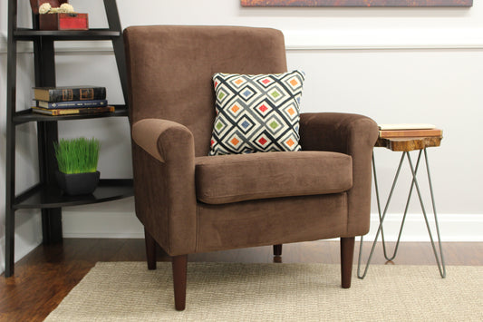 Fox Hill Ellis Rolled Arm Lounge Chair, Brown