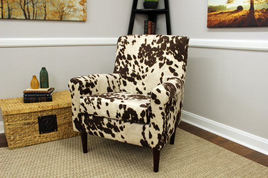Fox Hill Ellis Rolled Arm Lounge Chair, Cowhide Brown
