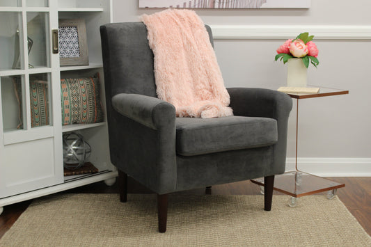 Fox Hill Ellis Rolled Arm Lounge Chair, Dark Gray