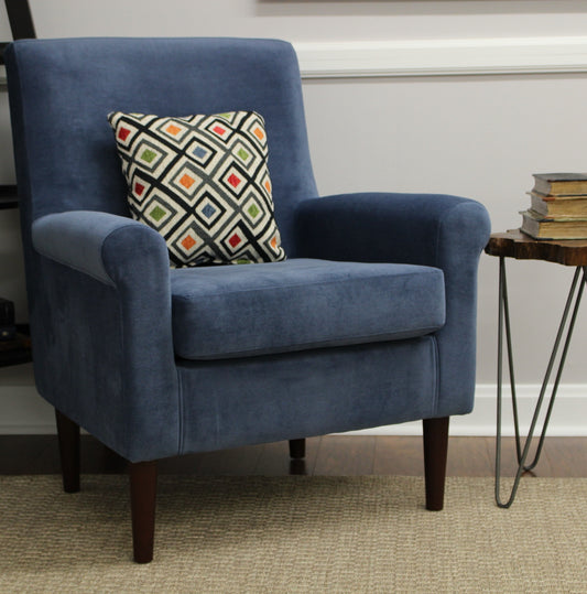 Fox Hill Ellis Rolled Arm Lounge Chair, Navy