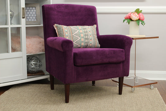 Fox Hill Ellis Rolled Arm Lounge Chair, Purple