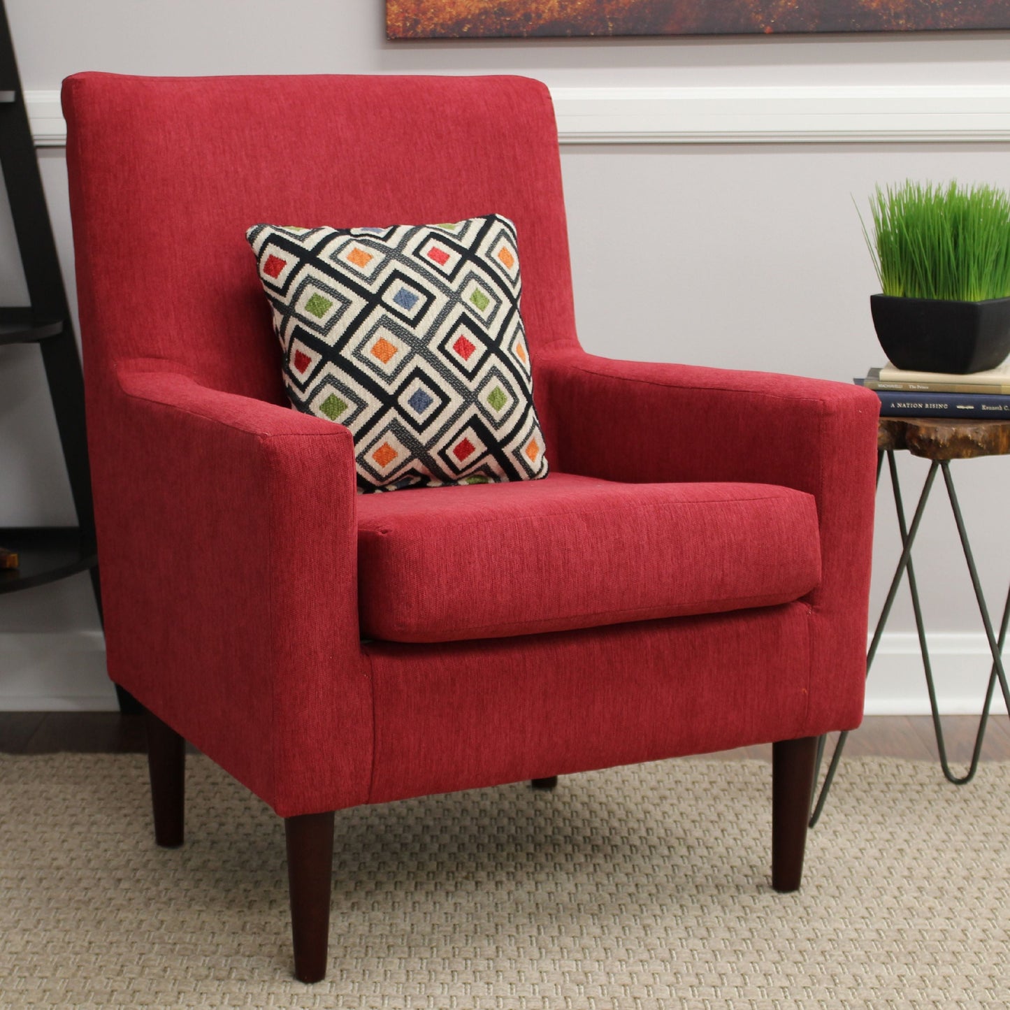Fox Hill Emma Lounge Chair, Marsala Red