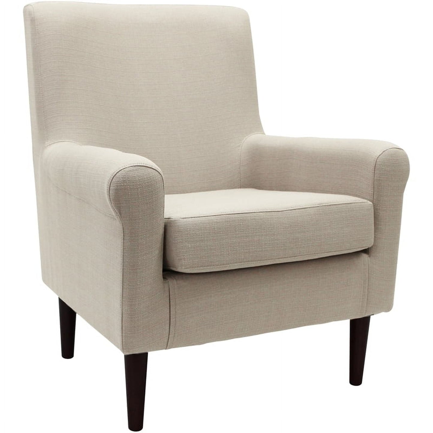 Fox Hill Trading Ellis 17.5'H Fabric Rolled Arm Lounge Chair in Beige