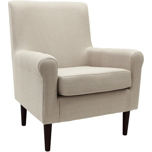 Fox Hill Trading Ellis 17.5'H Fabric Rolled Arm Lounge Chair in Beige