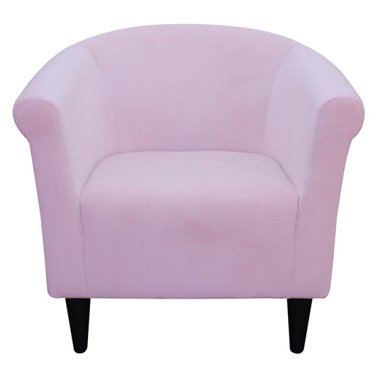 Fox Hill Trading Marlee Traditional Fabric Club Chair in Light Pink