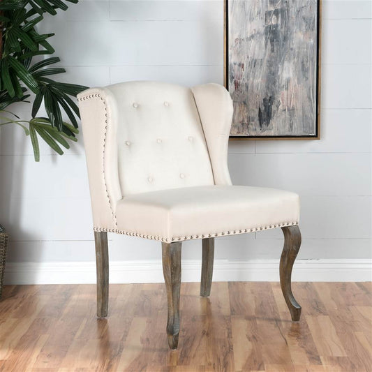 French Design Wingback Chair in Beige