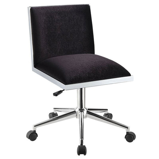Furniture of America Bella Fabric Ergonomic Armless Office Chair in Black