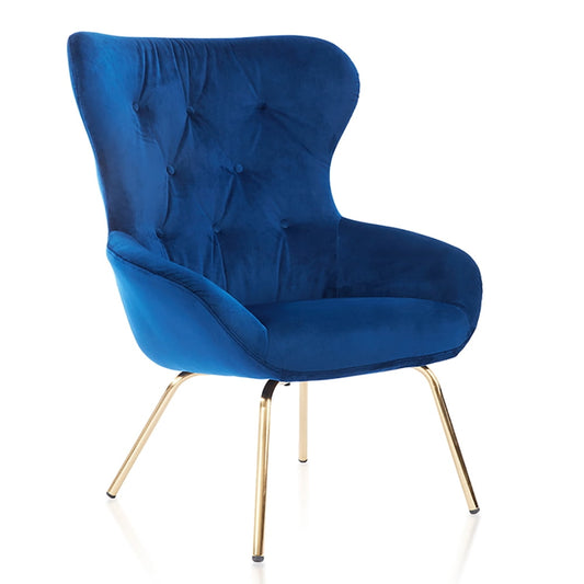 Furniture of America Jica Wingback Chair, Blue and Gold