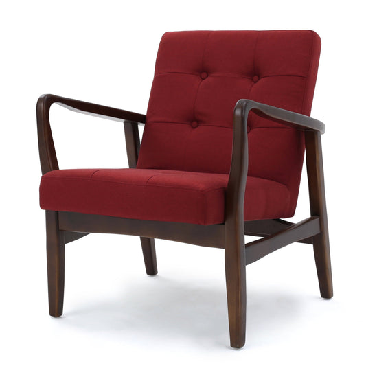 GDF Studio Conrad Fabric Club Chair, Deep Red