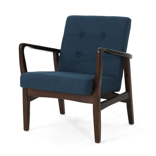 GDF Studio Conrad Navy Blue Fabric Club Chair
