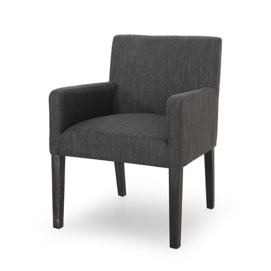 GDF Studio Gilliam Contemporary Fabric Upholstered Armchair, Charcoal and Gray