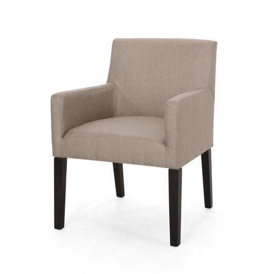 GDF Studio Gilliam Contemporary Fabric Upholstered Armchair, Taupe and Espresso
