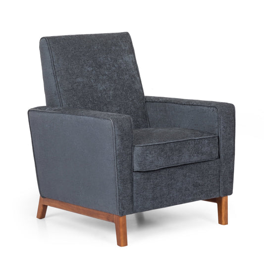 GDF Studio Haston Contemporary Fabric Club Chair, Charcoal and Dark Walnut