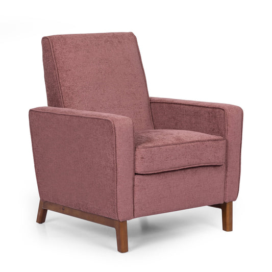 GDF Studio Haston Contemporary Fabric Club Chair, Rose and Dark Walnut