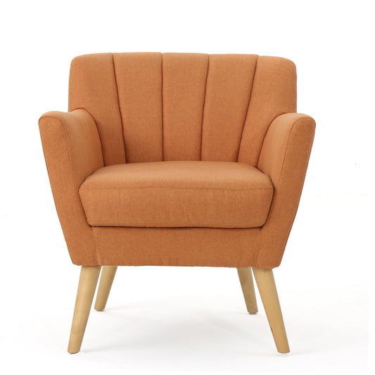 GDF Studio Madelyn Mid Century Modern Orange Fabric Club Chair