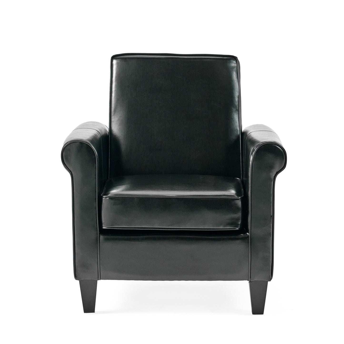 GDF Studio Newport Black Bonded Leather Black Club Chair